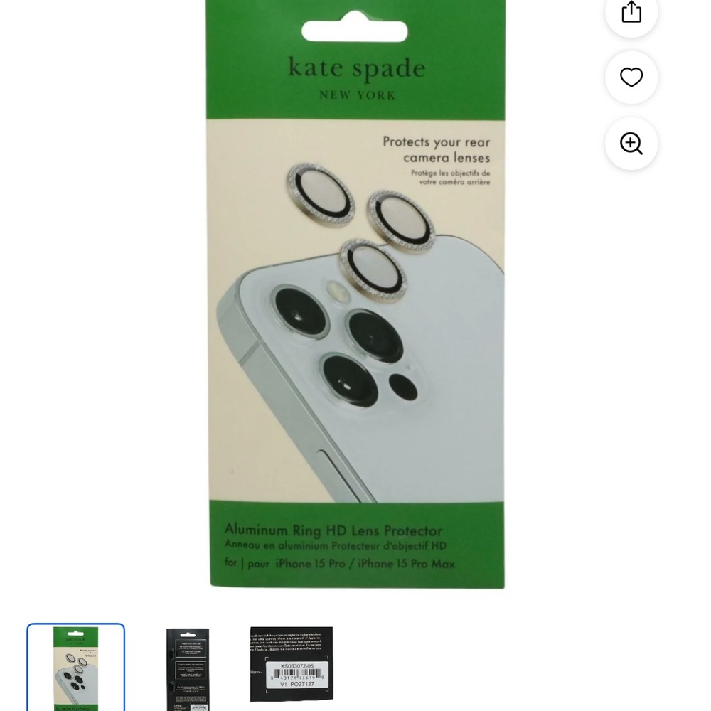 Kate Spade Green and Silver Lens Protector